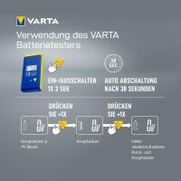 Varta LCD Battery Tester Batterietester Blau, Gelb