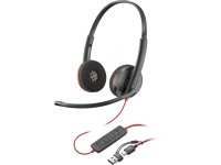 POLY Blackwire 3220 Stereo USB-C-Headset +USB-C/A Adapter...
