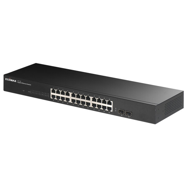 Edimax 26-Port Gigabit Switch mit 2 SFP-Ports 19"