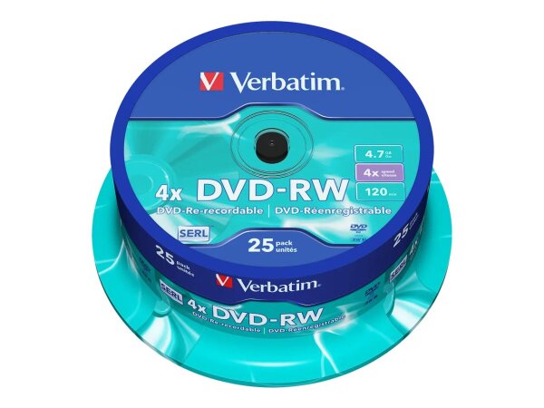 Verbatim DVD-RW Matt Silver 4,7 GB 25 Stück(e)