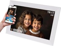 Denver PFF-1012W Digitaler Wi-Fi Bilderrahmen – 10 Zoll HD IPS Touchscreen, Integrierte FRAMEO Software, Einfache Smartphone-Anbindung, Multimedia-Display, Weiß