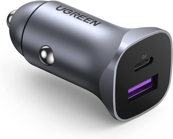 UGREEN A+C Dual-Port Car Charger PD30W+SCP22.5W