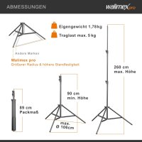 walimex FT-8051 Lampenstativ 260 cm