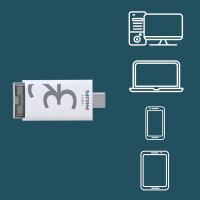 Philips USB 3.2             32GB Click Series Gen 1 USB-C