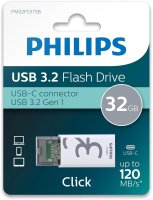 Philips USB 3.2             32GB Click Series Gen 1 USB-C