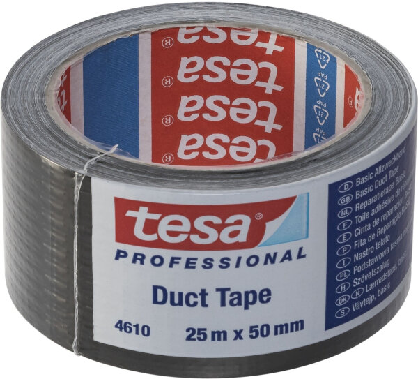 Tesa Gewebekleb. 25m x 50mm schwarz 04610