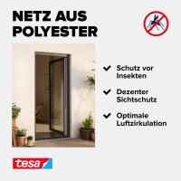 Tesa Fliegengitter für Türen 2 Stück 0,65x2,20m weiß 55389