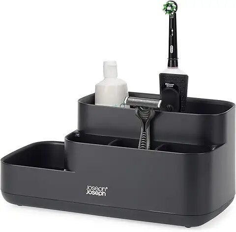 Joseph EasyStore - Bad Aufbewahrung Caddy Organizer für Badezimmerzubehör, Mattschwarz