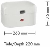 WESCO Single Grandy Brotkasten in der Farbe weiß matt, pulverbeschichtetes Stahlblech, Lüftungslöcher und stabiler Handgriff