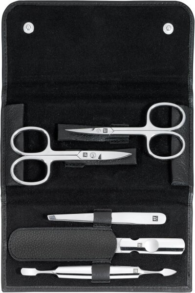 Zwilling CLASSIC INOX Dr.kn-Etui Rindleder, schwarz, 5-tlg.
