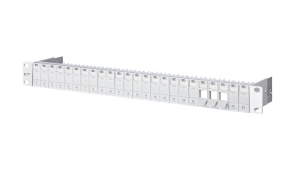METZ CONNECT Modul 19 Zoll Modulträger 1HE 24 Port lichtgrau unbestückt