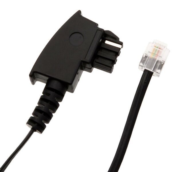 helos Anschlusskabel TAE F/6P4C, 4-adrig, 3 m, schwarz, lose