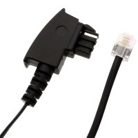 helos Anschlusskabel TAE F/6P4C, 4-adrig, 3 m, schwarz, lose