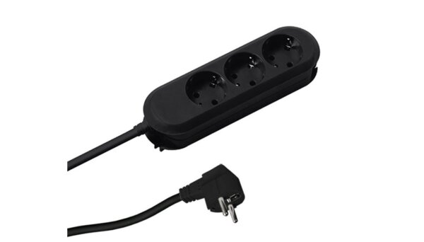 Bachmann Steckdosenleiste SMART 3-fach, schwarz 5,0m, ohne Schalter
