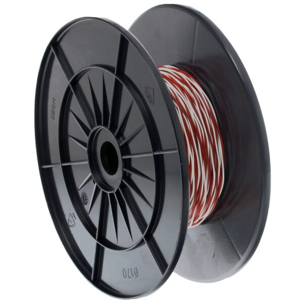 CobiNet Schaltdraht YV 2x0,6/1,1 weiß/rot, 100 m