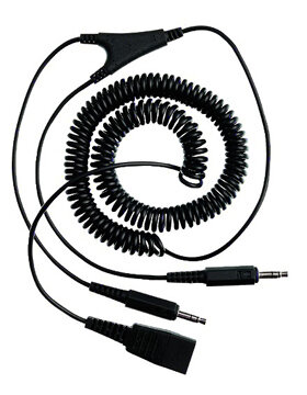 Jabra Kabel QD auf 2x3,5 mm Klinke, spiral, 0,5-2m