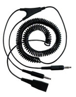 Jabra Kabel QD auf 2x3,5 mm Klinke, spiral, 0,5-2m