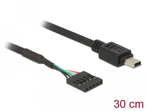 Delock Kabel USB 2.0 Pin Header Buchse > USB mini Stecker 30 cm