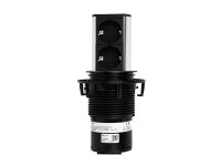 Bachmann ELEVATOR Steckdoseneinheit, 2x Schuko, Edelstahl