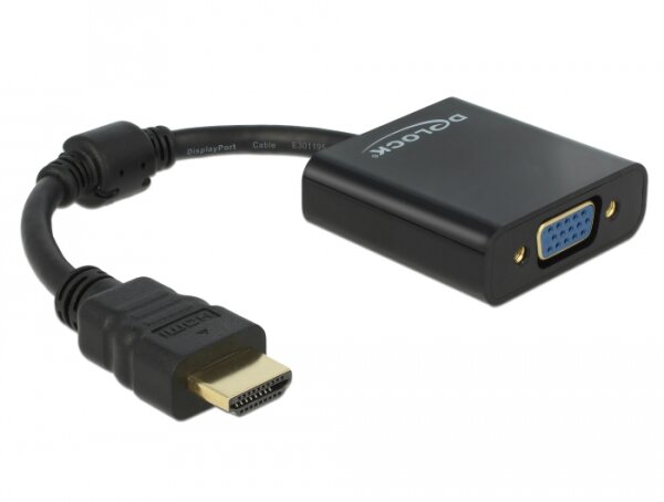 Delock Adapter HDMI-A Stecker > VGA Buchse schwarz