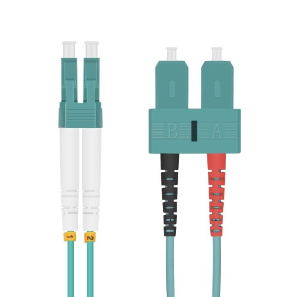 helos LWL OM3 Patchkabel Duplex LSZH 3,0mm LC/SC aqua 1,0m