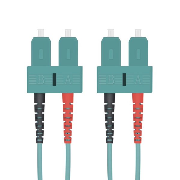 helos LWL Patchkabel OM3 Duplex 3,0mm SC-SC 50/125µm aqua 5m LSZH