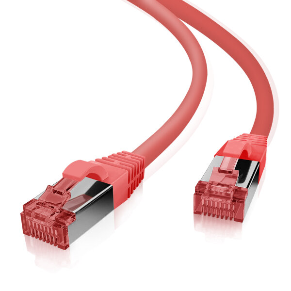 helos Patchkabel Cat 6 S/FTP RJ45 rot 0,25m AWG27/7 LSZH GHMT