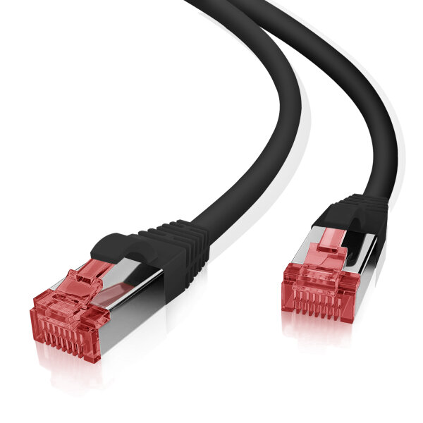 helos Patchkabel Cat 6 S/FTP RJ45 schwarz 15m AWG27/7 LSZH GHMT