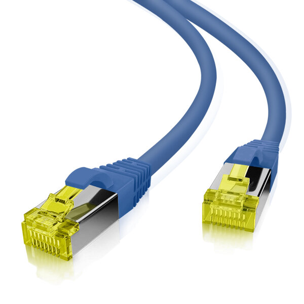 helos Patchkabel Cat 6a S/FTP RJ45 blau 3m AWG26/7 LSZH GHMT