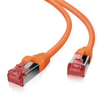 helos Patchkabel Cat 6 S/FTP RJ45 orange 0,25m AWG27/7...