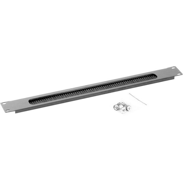 Triton 19" 1HE Durchführungsplatte mit Bürste 1HE, grau