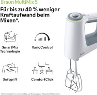Braun MultiMix Handmixer HM 5137, 750 Watt - Weiß