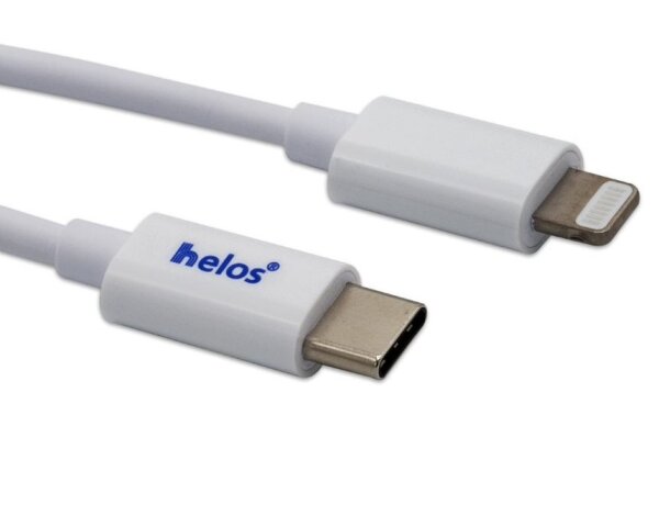 helos USB-C zu Lightning-Kabel, MFI-zertifiziert, 1,0m, weiß