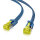 helos Patchkabel Cat 6a Ultraflach U/FTP RJ45 blau 0,3m AWG32