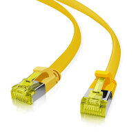 helos Patchkabel Cat 6a Ultraflach U/FTP RJ45 gelb 10m AWG32