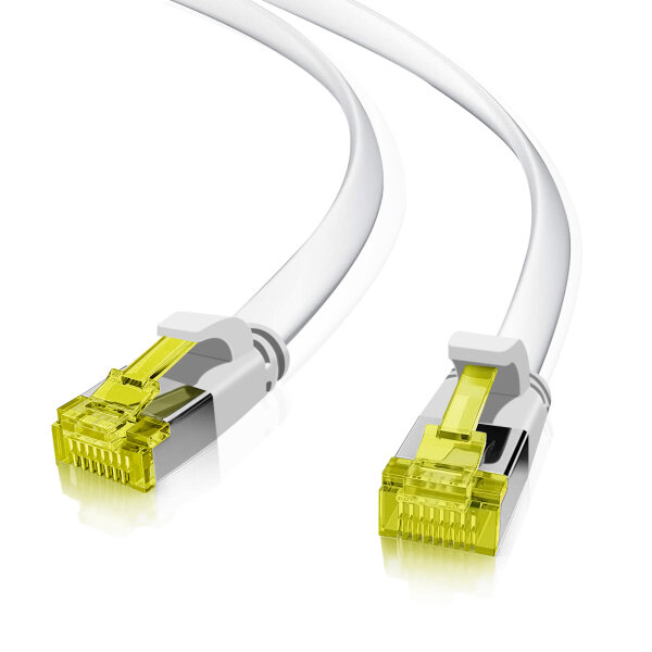 helos Patchkabel Cat 6a Ultraflach U/FTP RJ45 weiß 3m AWG32