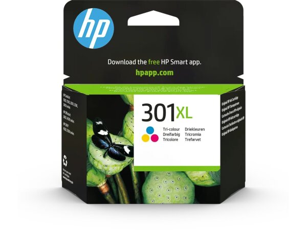 HP 301XL Cyan/Magenta/Gelb Original Druckerpatrone mit hoher Reichweite