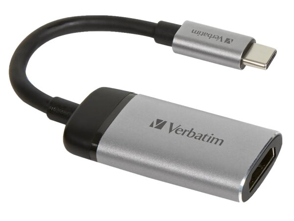 Verbatim 49143 Videokabel-Adapter 0,1 m USB Typ-C HDMI Schwarz, Silber
