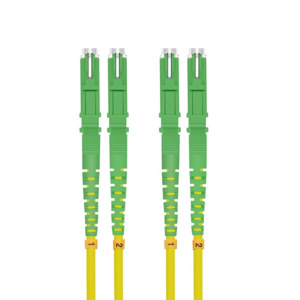 helos LWL Patchkabel E2000® APC/E2000® APC (LSH) Duplex 9/125µm OS2 gelb 0,5m
