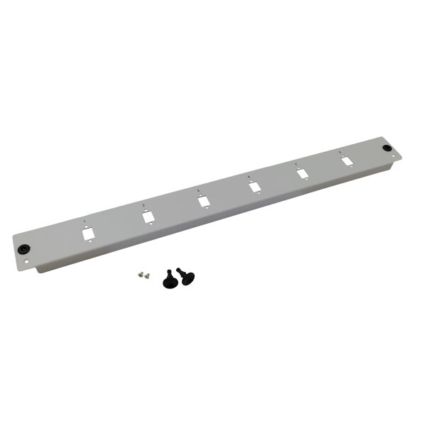 helos LWL 19" Breakoutbox Frontplatte 6-Fach Blende unbestückt, grau