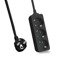 helos Steckdosenleiste CLASSIC, 3-fach, schwarz, 5,0m,...