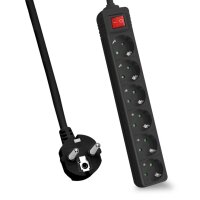 helos Steckdosenleiste CLASSIC, 6-fach, schwarz, 3,0m,...