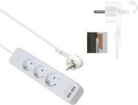 helos Steckdosenleiste ADVANCED, 3-fach, USB-Charger...