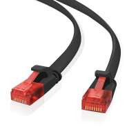 helos Patchkabel Cat 6 Ultraflach U/UTP RJ45 schwarz 20m...