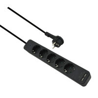 helos Steckdosenleiste ADVANCED, 5-fach, USB-Charger...