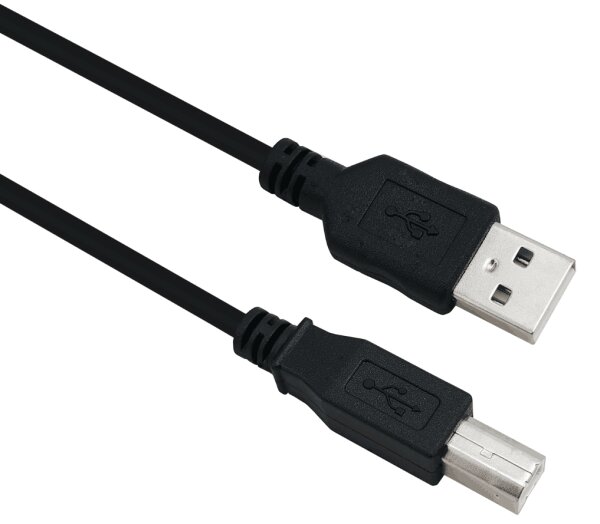 helos Anschlusskabel, USB 2.0 A Stecker/B Stecker, 3,0m, schwarz