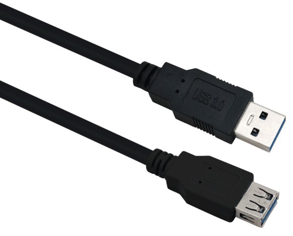 helos Verlängerungskabel, USB 3.0 A Stecker/A Buchse, 2,0m, schwarz
