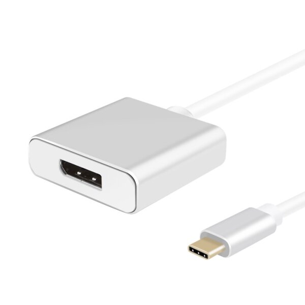 helos Adapterkabel, USB 3.1 Type-C™ Stecker/DisplayPort 1.2 Bu., PREMIUM, silber