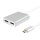 helos Splitter USB 3.1 Type-C St./2x DisplayPort Buchse, PREMIUM 4K, silber