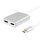helos Splitter USB 3.1 Type-C™ St./2x HDMI Buchse, PREMIUM 4K, silber